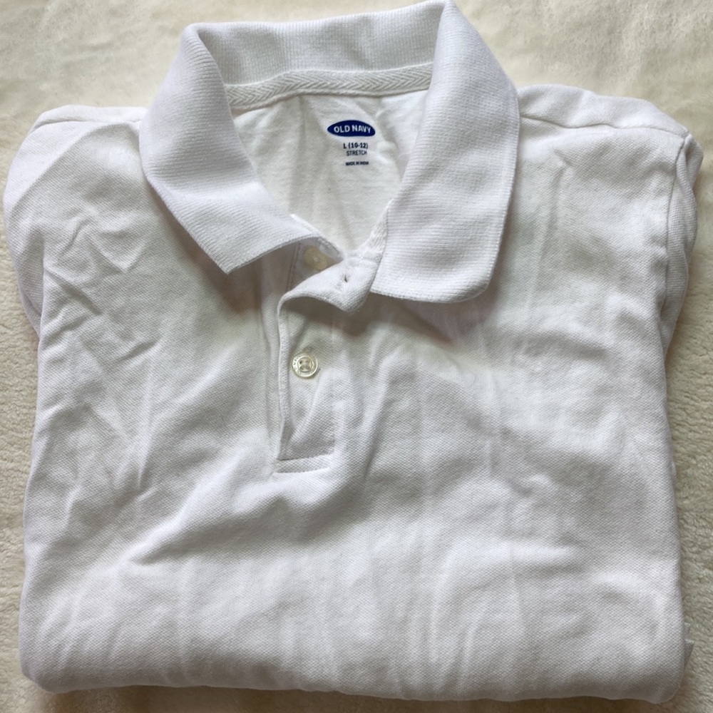 Old navy collared shirt boys large 10-12 white
